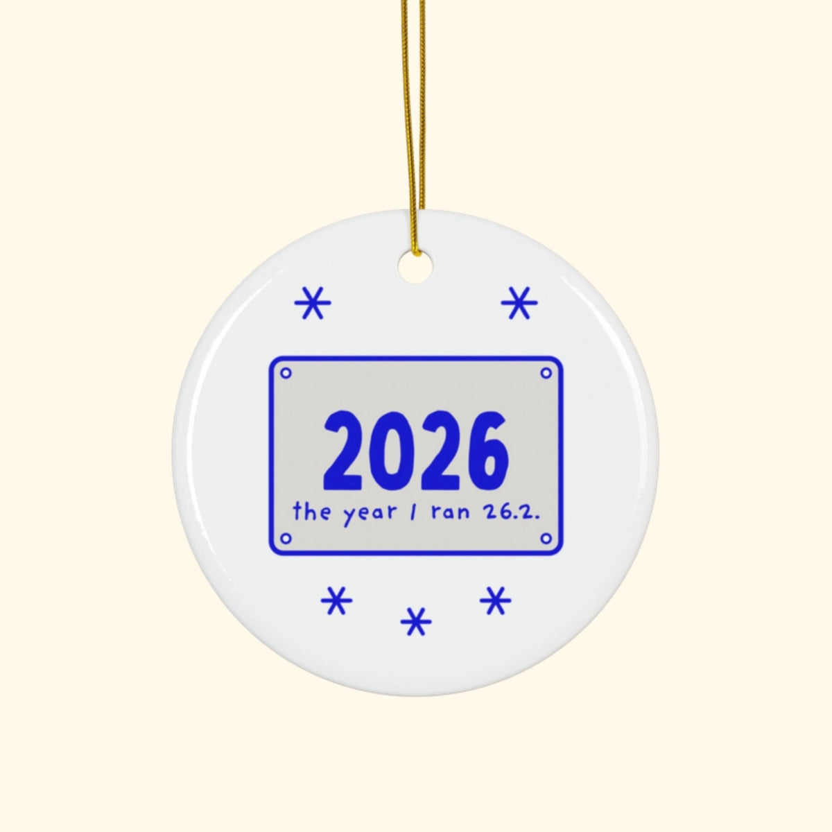2026: The Year I Ran 26.2 marathon Christmas ornament