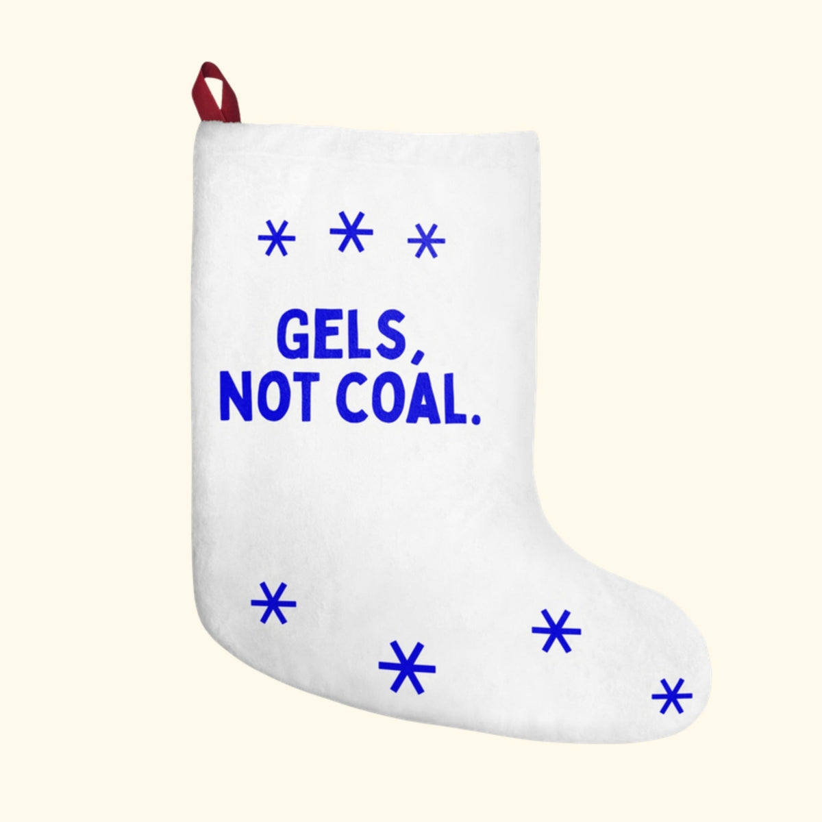 Gels, Not Coal Christmas stocking for runners