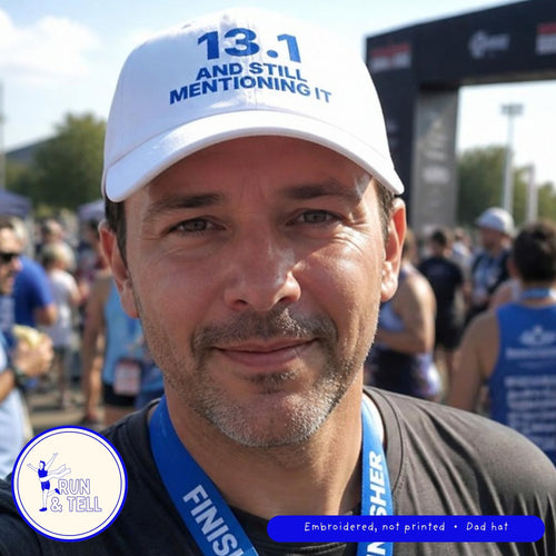 13.1 and Still Mentioning It embroidered dad hat, lifestyle photo
