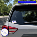 26.2 and yes die-cut vinyl decal on a car rear window, shown at real size