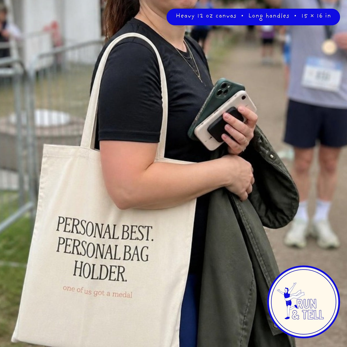 Personal Best. Personal Bag Holder. canvas tote – lifestyle photo