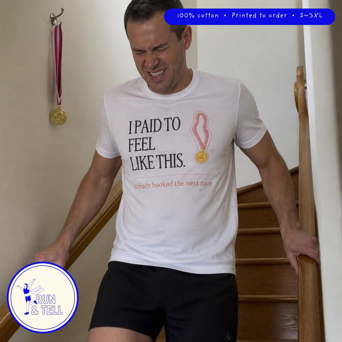 I Paid to Feel Like This running T-shirt – lifestyle photo