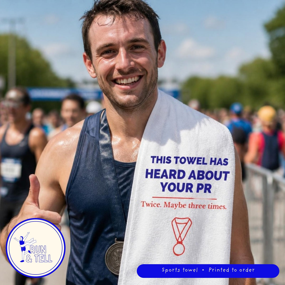This Towel Has Heard About Your PR sports towel, lifestyle photo