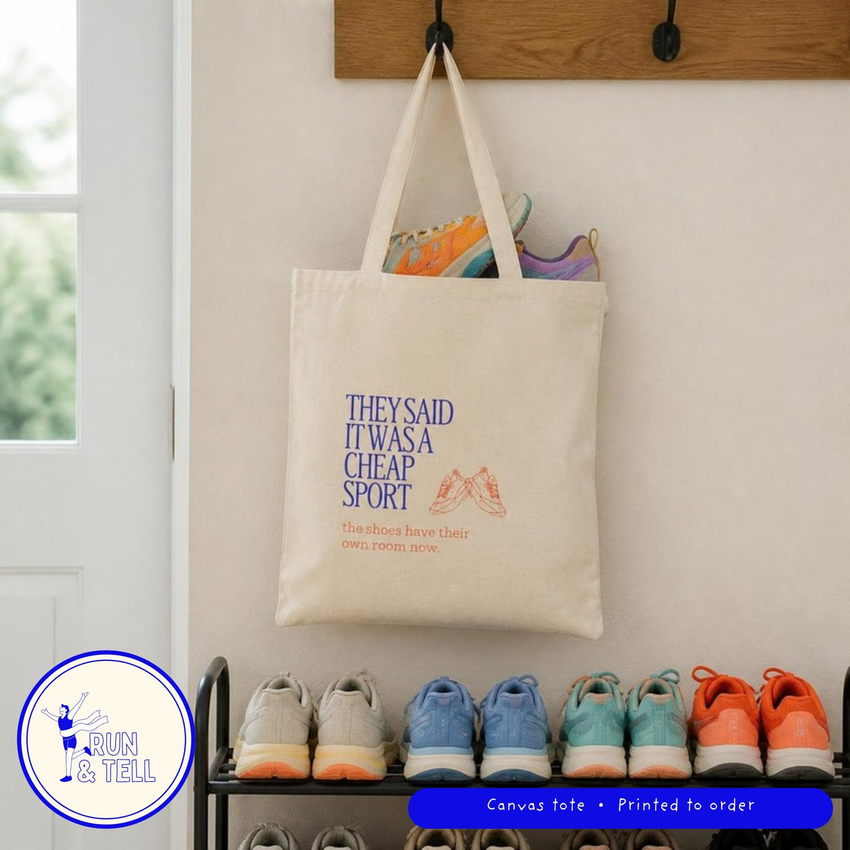 They Said It Was a Cheap Sport canvas tote, lifestyle photo