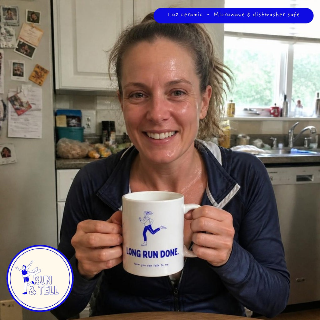 Long Run Done. Now You Can Talk to Me mug (her version) – lifestyle photo