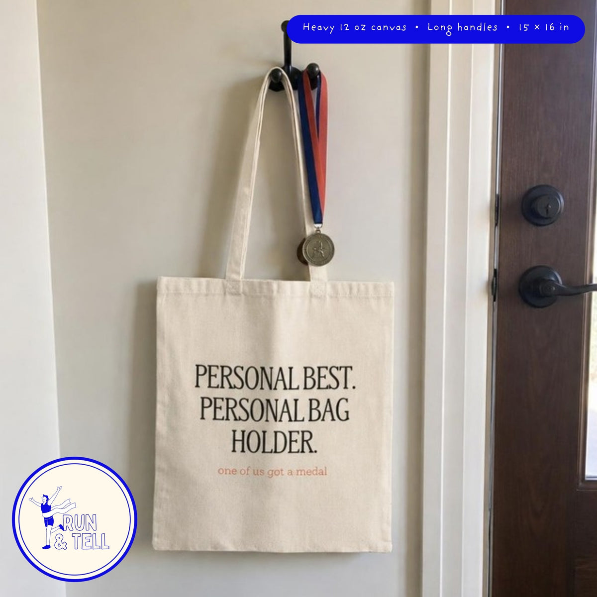 Personal Best. Personal Bag Holder. canvas tote – lifestyle photo