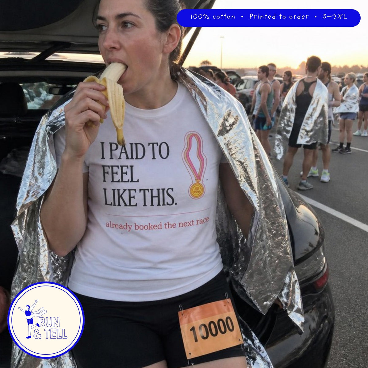 I Paid to Feel Like This running T-shirt – lifestyle photo