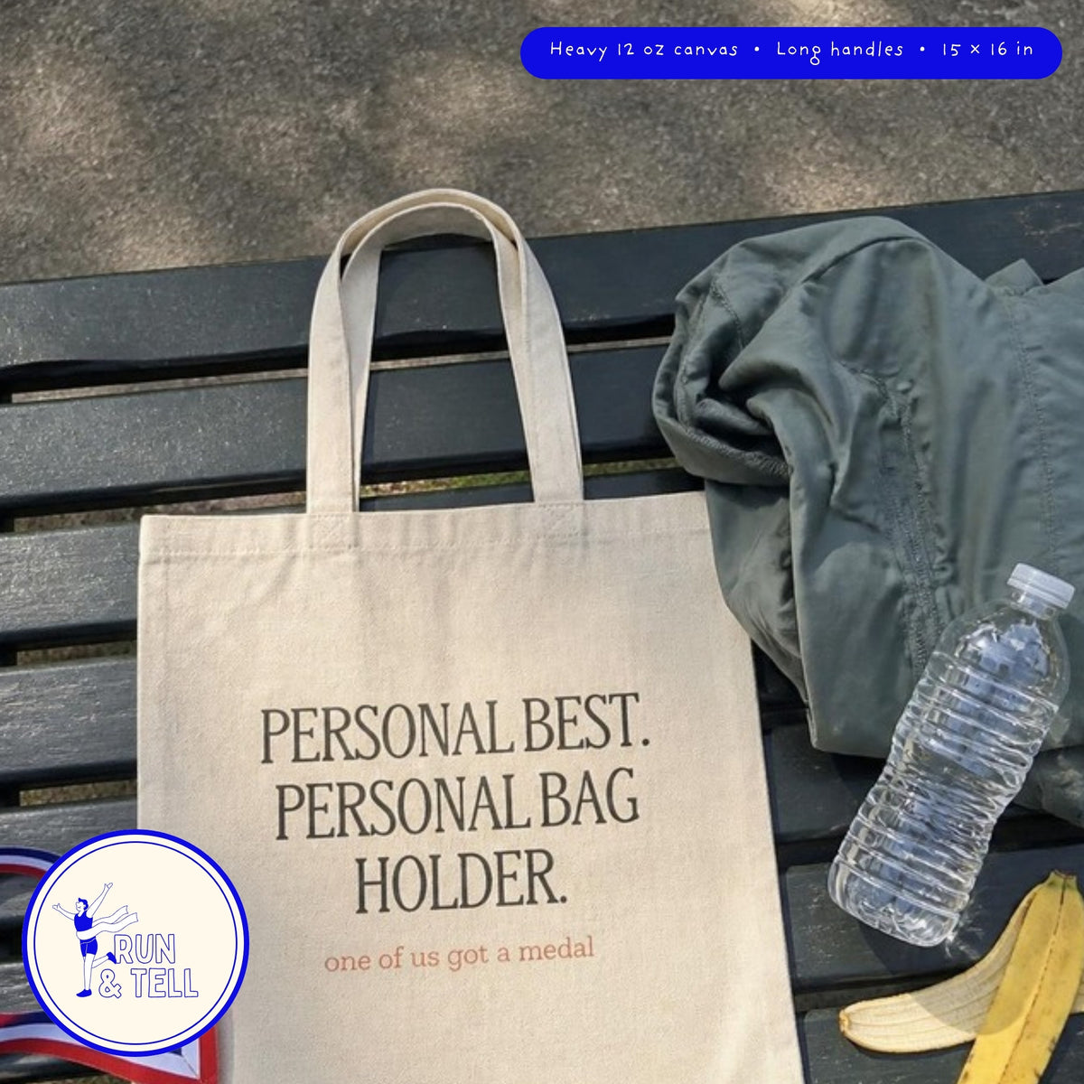 Personal Best. Personal Bag Holder. canvas tote – lifestyle photo