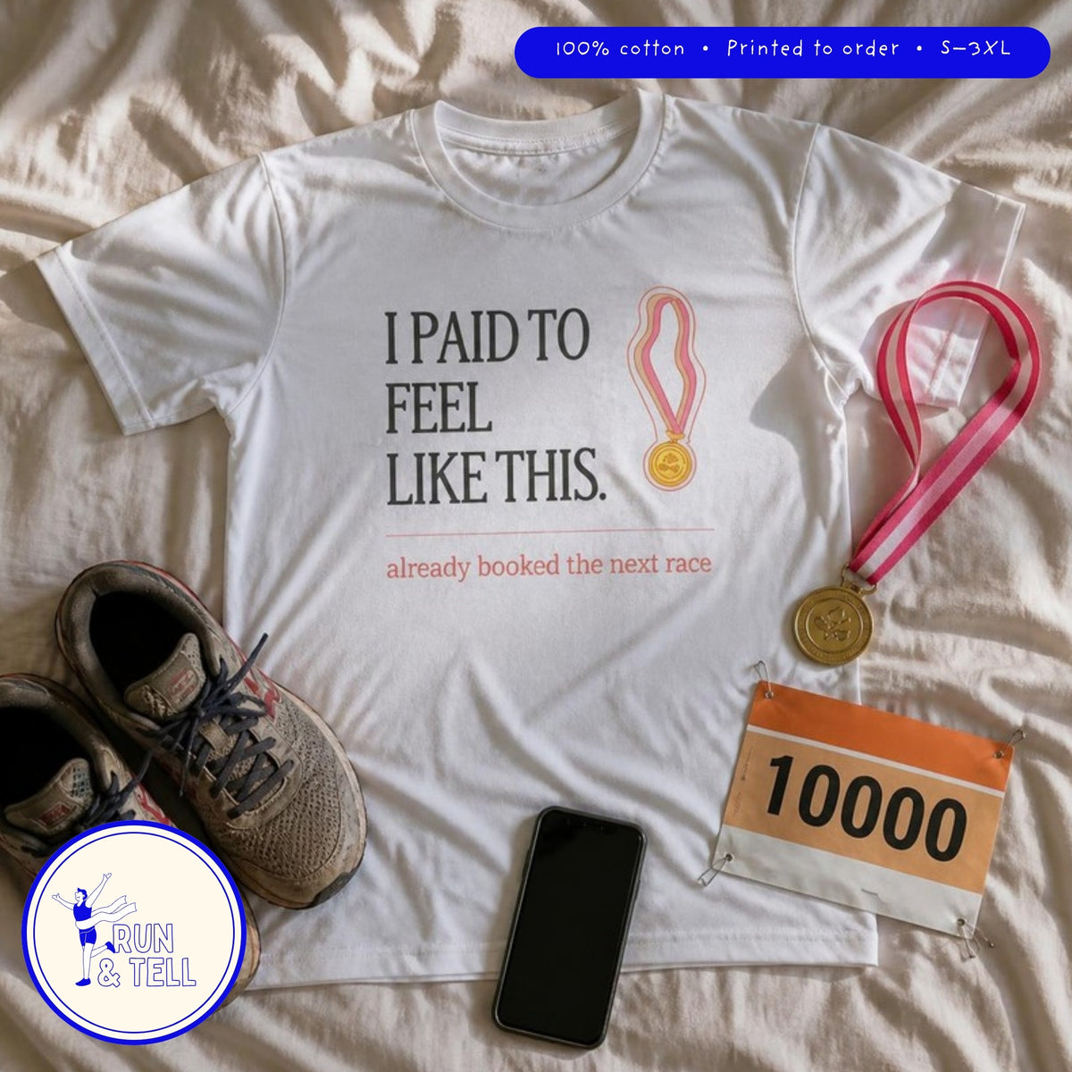 I Paid to Feel Like This running T-shirt – lifestyle photo
