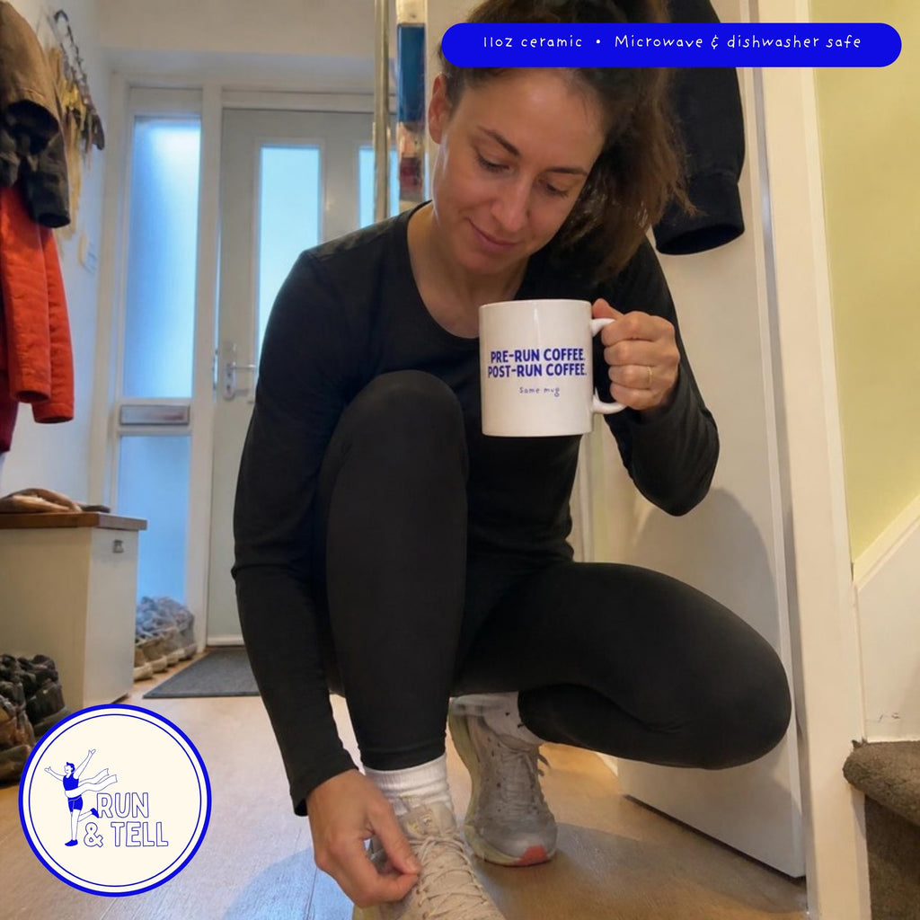Pre-Run Coffee. Post-Run Coffee. Same Mug. – lifestyle photo