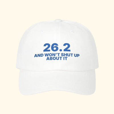 26.2 and Won't Shut Up About It embroidered dad hat, product photo