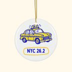 NYC 26.2 Taxi Christmas ornament by Run & Tell