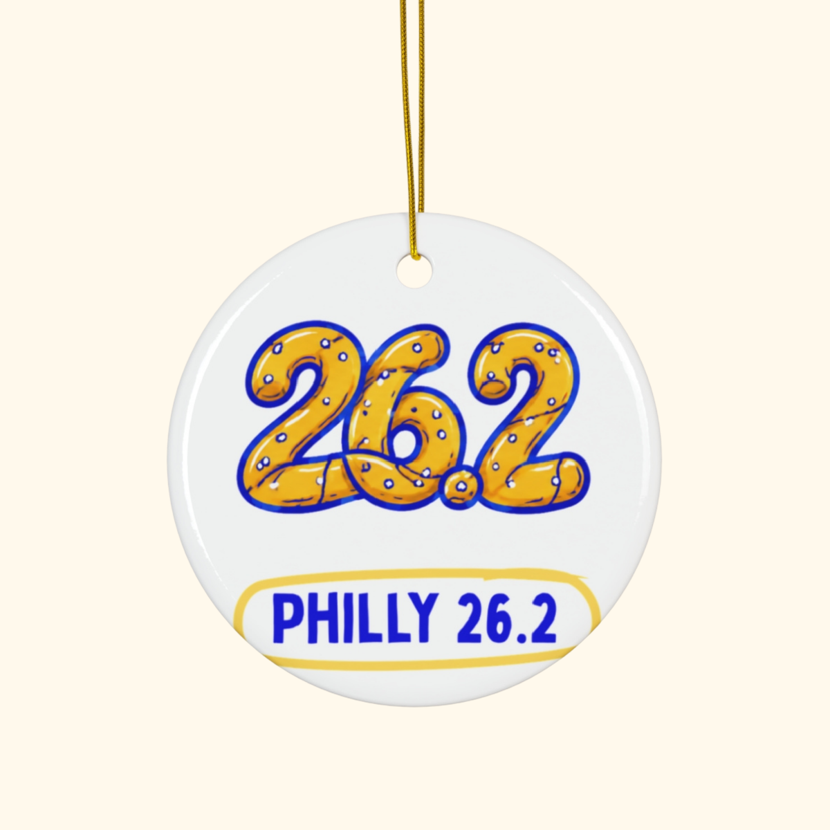Philly 26.2 Pretzel Christmas ornament by Run & Tell