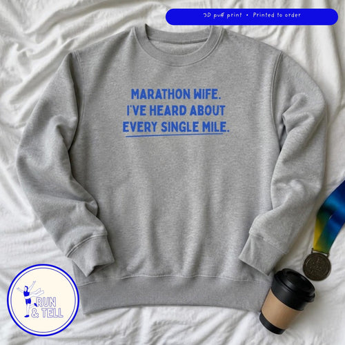 Marathon wife grey sweatshirt with medal