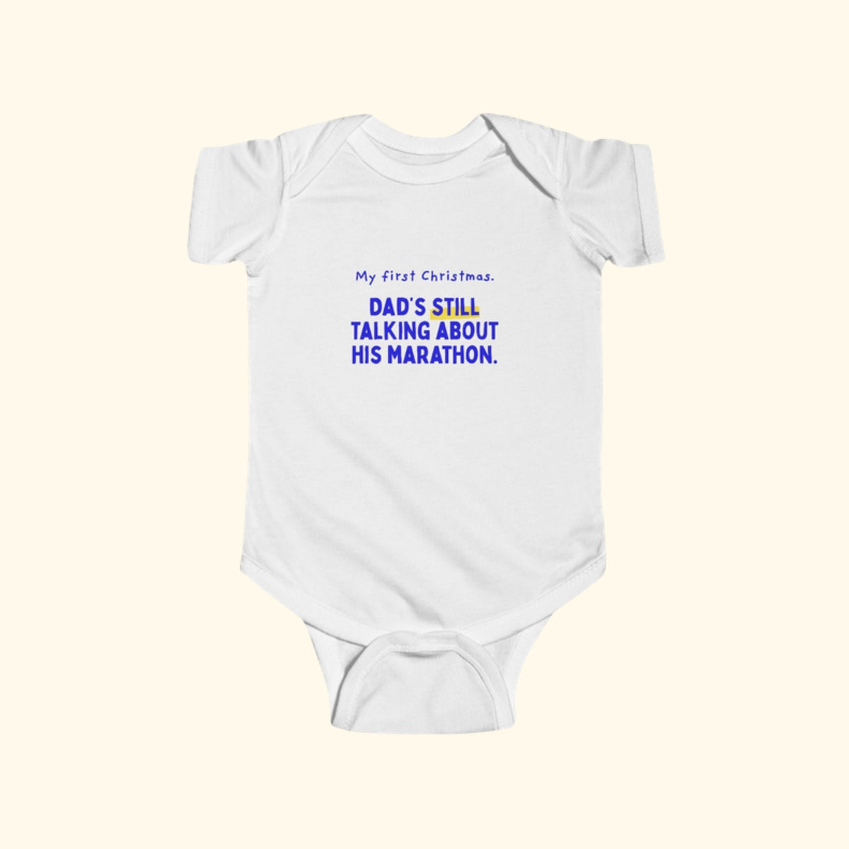 Dad's still talking about his marathon baby bodysuit