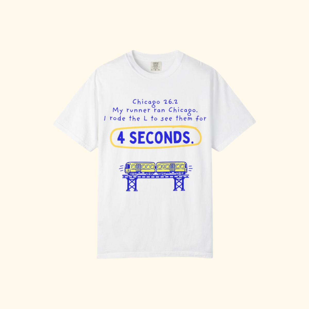My Runner Ran Chicago, I Rode the L to See Them for 4 Seconds t-shirt by Run & Tell