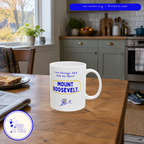 I Ran Chicago 26.2, Ask Me About Mount Roosevelt mug by Run & Tell, shown in use