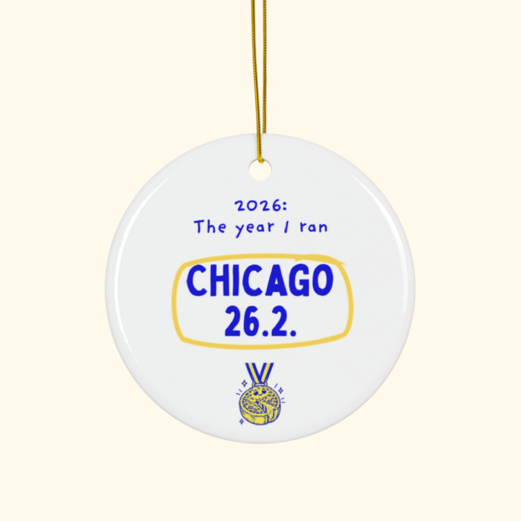 2026: The Year I Ran Chicago 26.2 Christmas ornament by Run & Tell