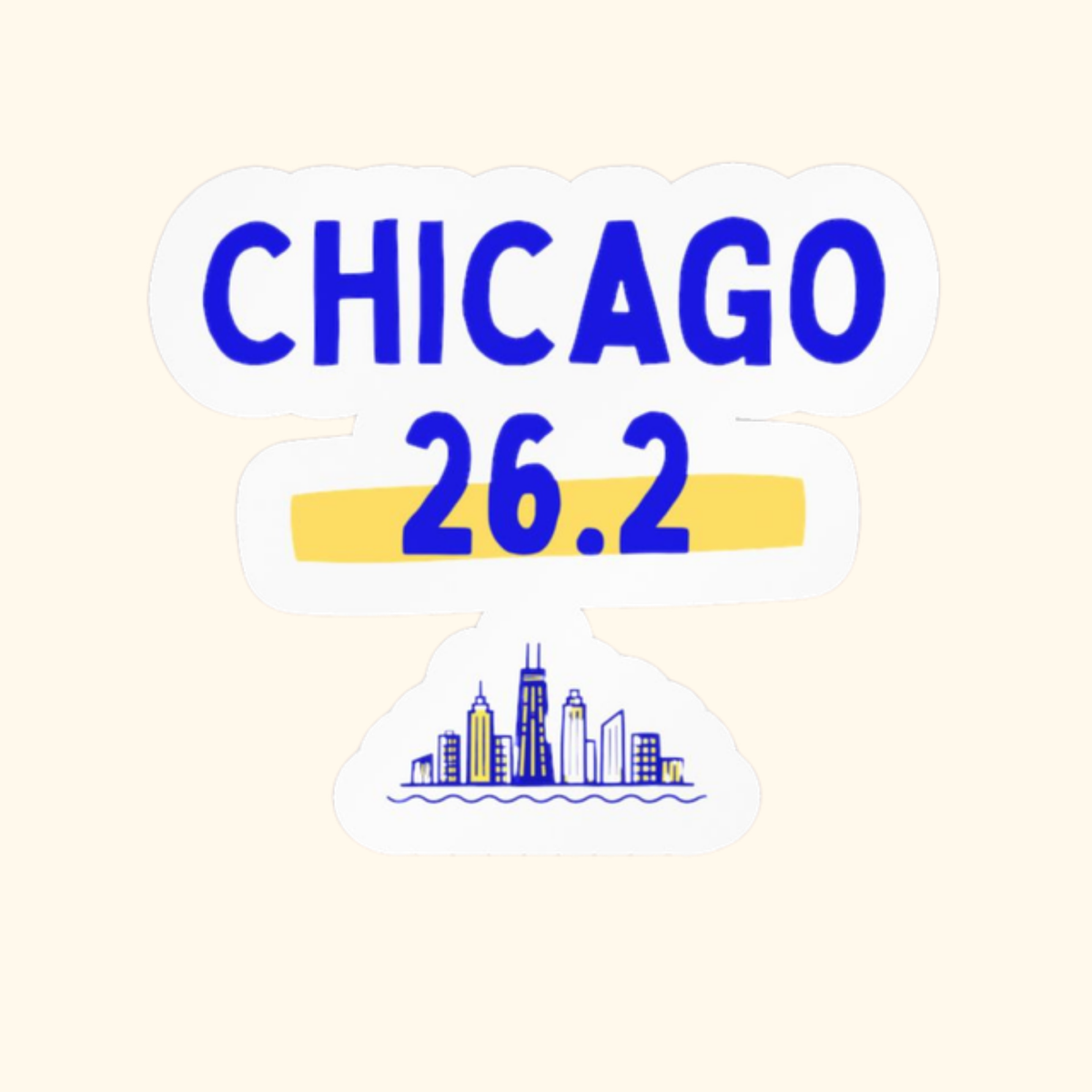 Chicago 26.2 Vinyl Car Decal by Run & Tell