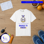 Bridge to Finish t-shirt by Run & Tell, shown in use