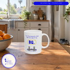 I Ran Sacramento 26.2, Ask Me About My BQ mug by Run & Tell, shown in use