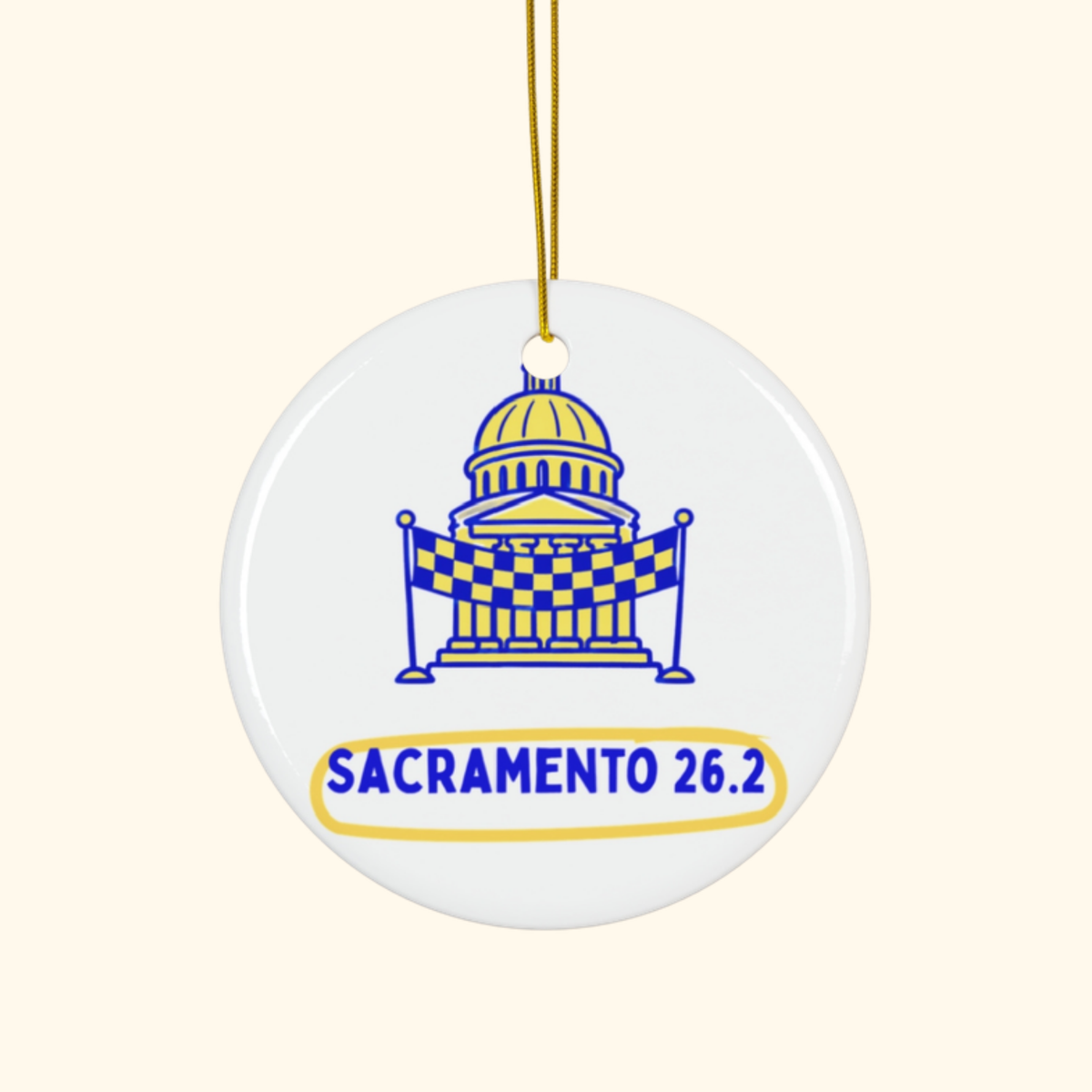 Sacramento 26.2 Capitol Dome Christmas ornament by Run & Tell