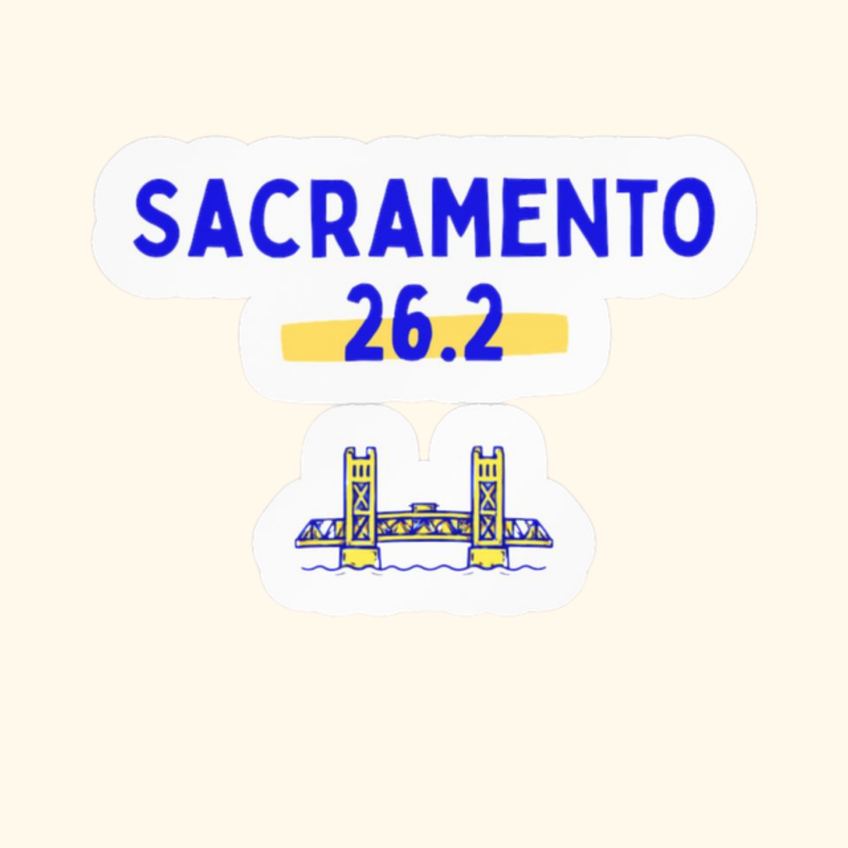 Sacramento 26.2 Vinyl Car Decal by Run & Tell