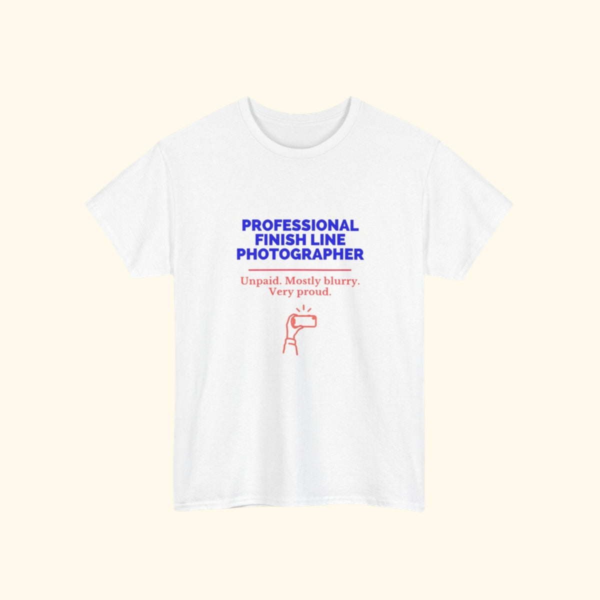 Professional Finish Line Photographer unisex cotton t-shirt, product photo