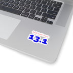 Only Half Crazy. 13.1 kiss-cut sticker, mockup