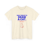 Ran 7 Miles to Draw a Cat unisex cotton t-shirt, mockup