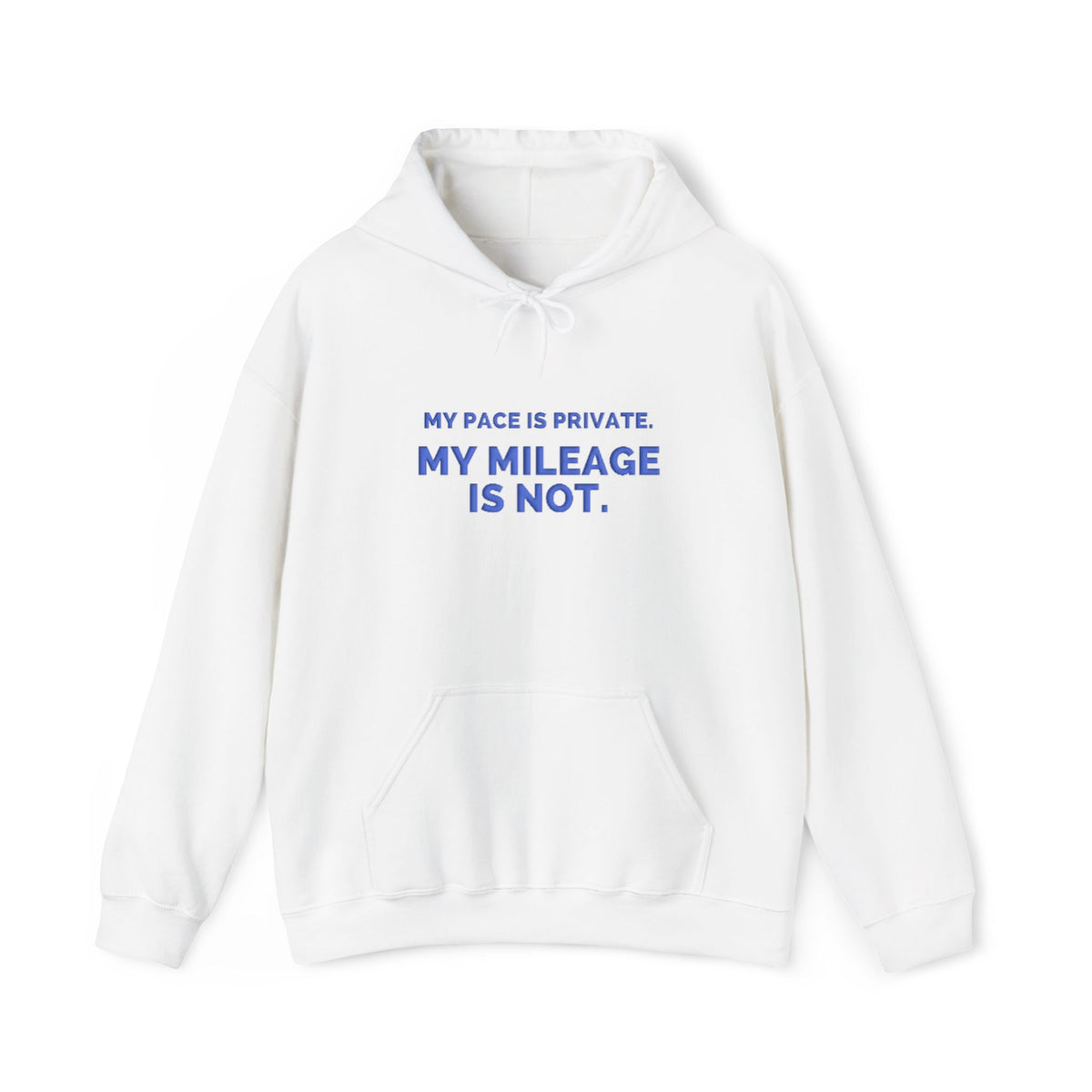 My Pace Is Private My Mileage Is Not puff print running hoodie by Run & Tell