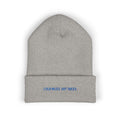 Cold Miles. Hot Takes. embroidered running beanie, front view