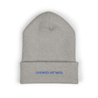 Cold Miles. Hot Takes. embroidered running beanie, front view