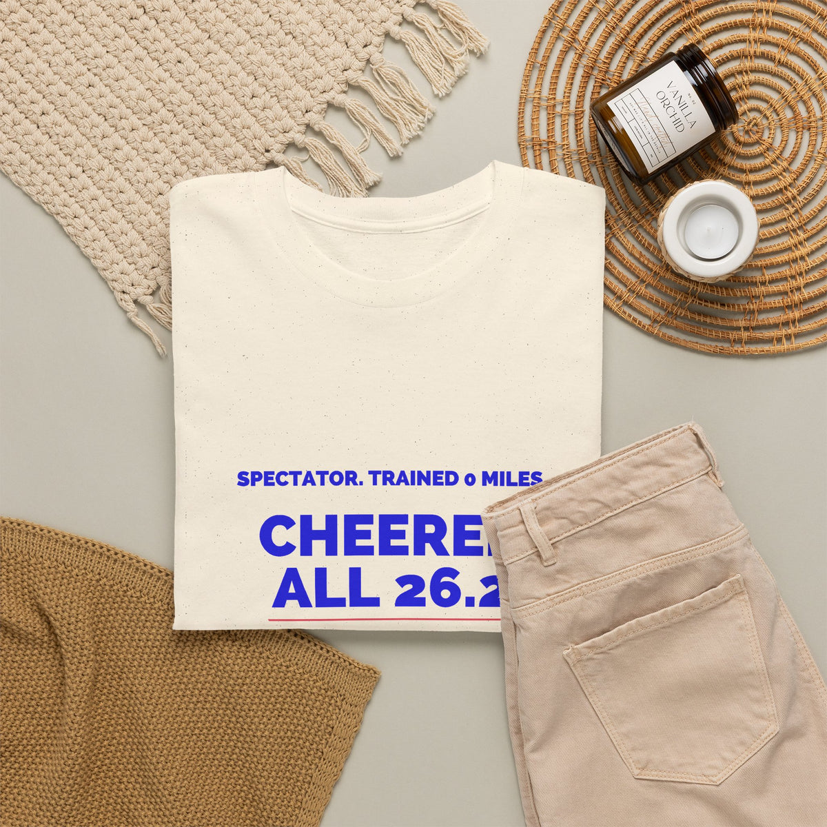 Spectator Trained 0 Miles Cheered All 26.2 marathon spectator T-shirt by Run & Tell