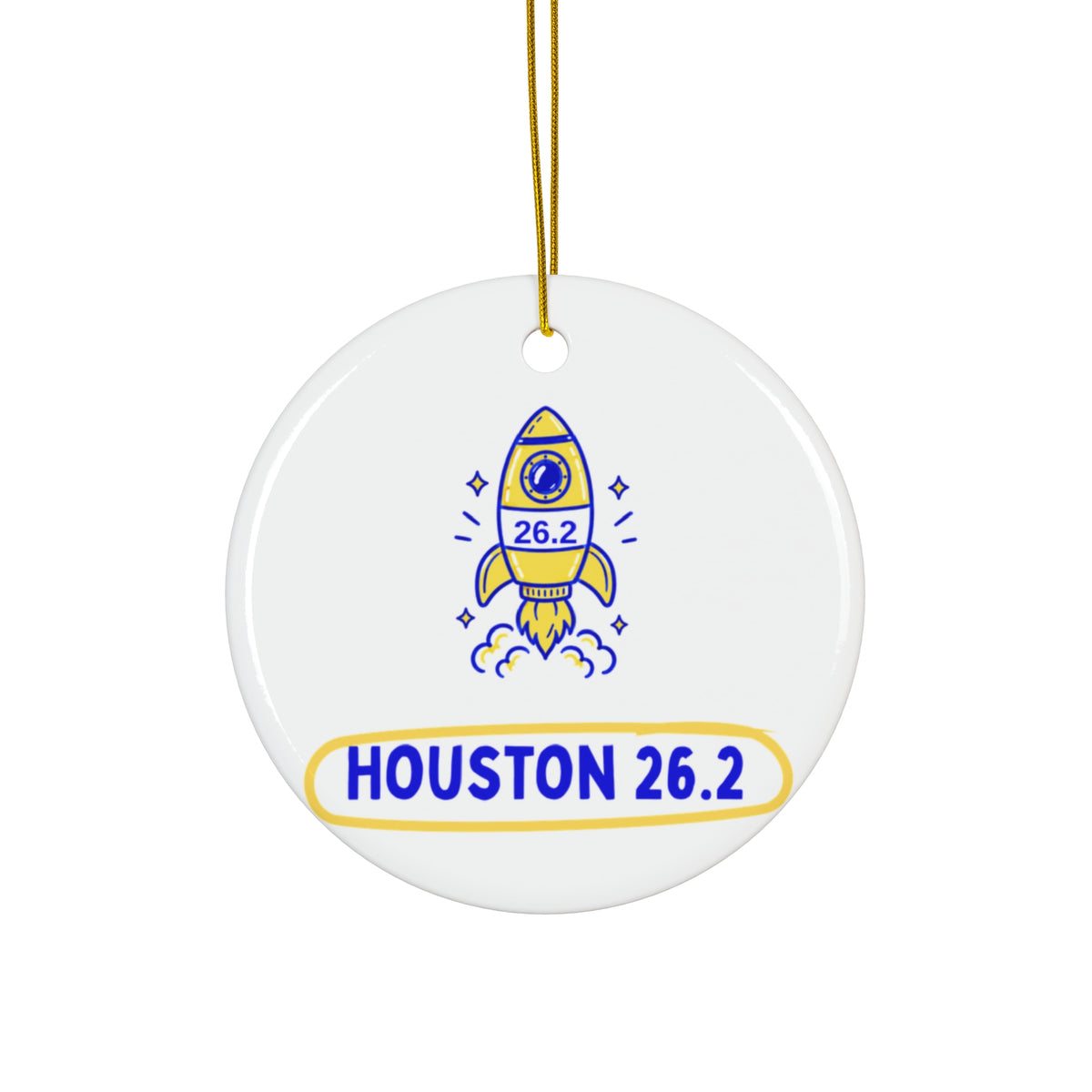 Houston 26.2 Rocket | Marathon Christmas Ornament