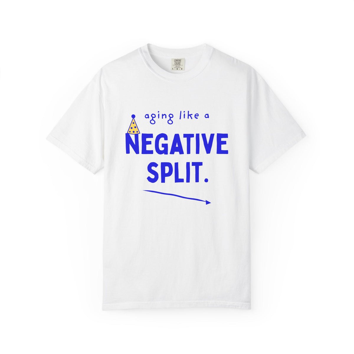 Aging Like a Negative Split funny running t-shirt, front print