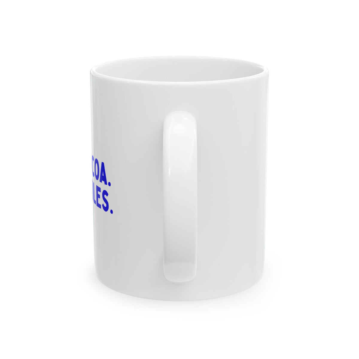 Hot Cocoa. Cold Miles. running mug, back view