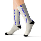 Ask Me About My Splits funny running socks by Run & Tell
