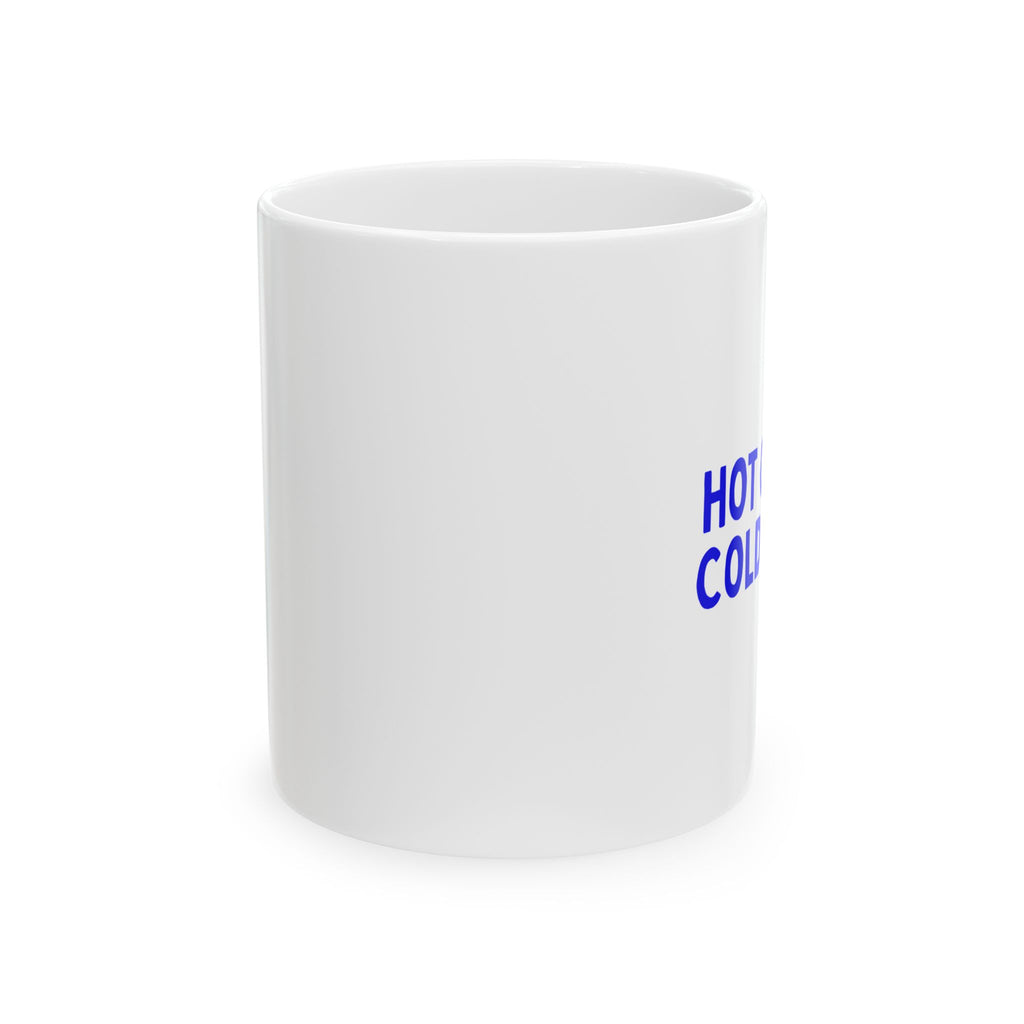 Hot Cocoa. Cold Miles. running mug, front view