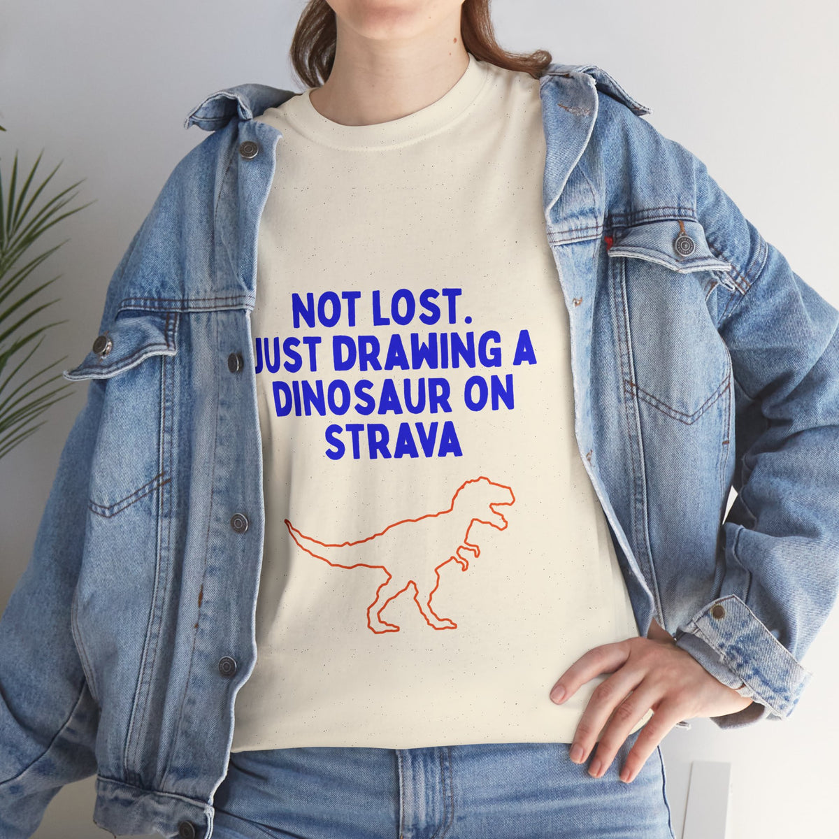 Not Lost. Just Drawing a Dinosaur on Strava funny running shirt by Run & Tell
