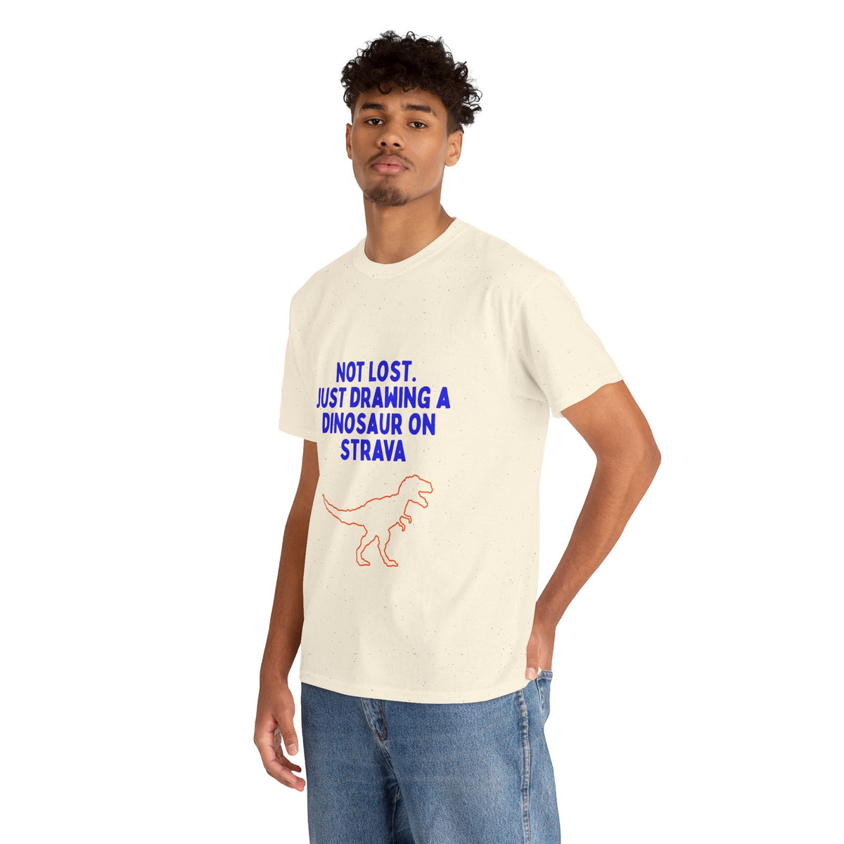Not Lost. Just Drawing a Dinosaur on Strava funny running shirt by Run & Tell