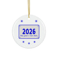 2026: The Year I Ran 26.2 marathon Christmas ornament, front view
