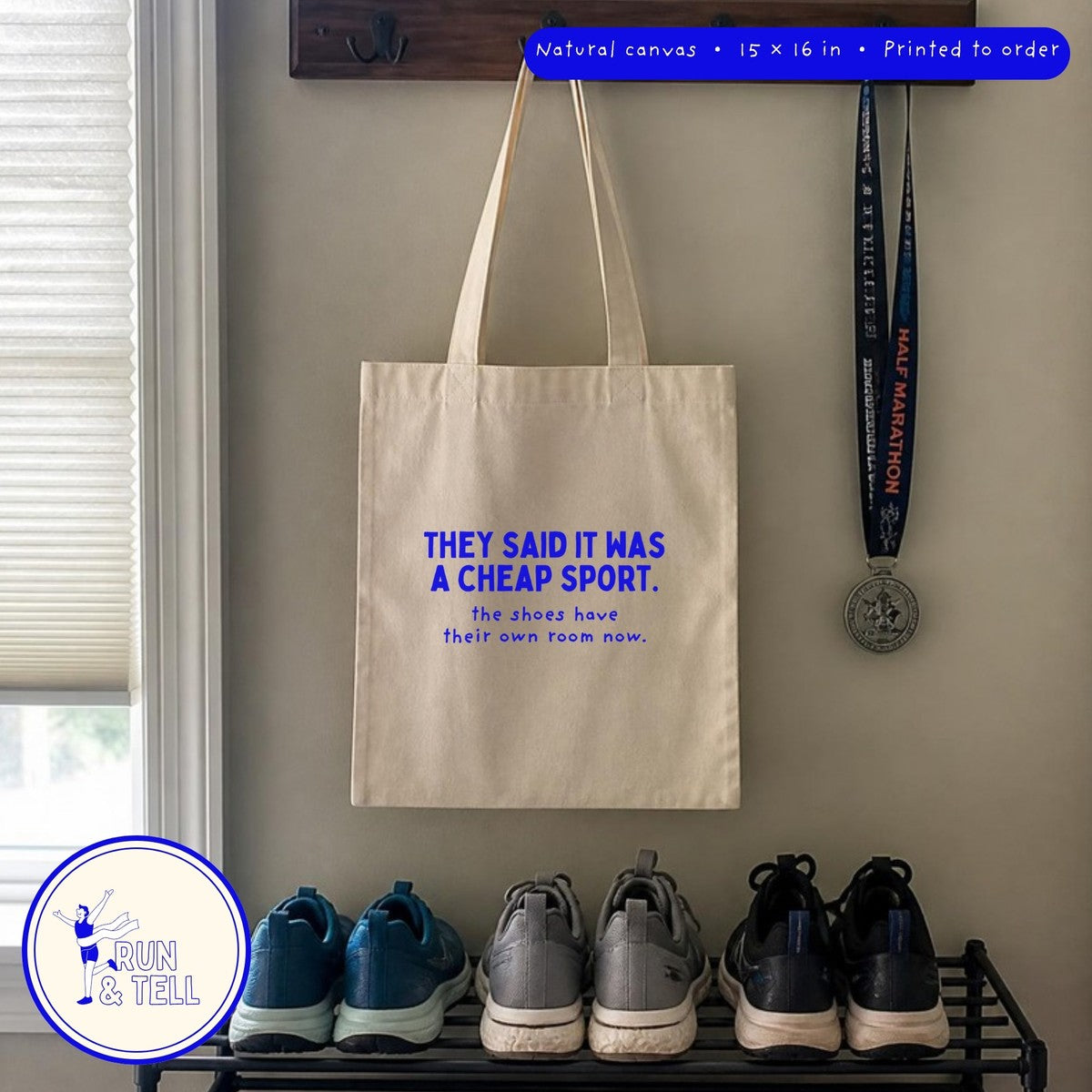 They Said It Was a Cheap Sport canvas tote, lifestyle photo