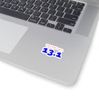 Only Half Crazy. 13.1 kiss-cut sticker, mockup