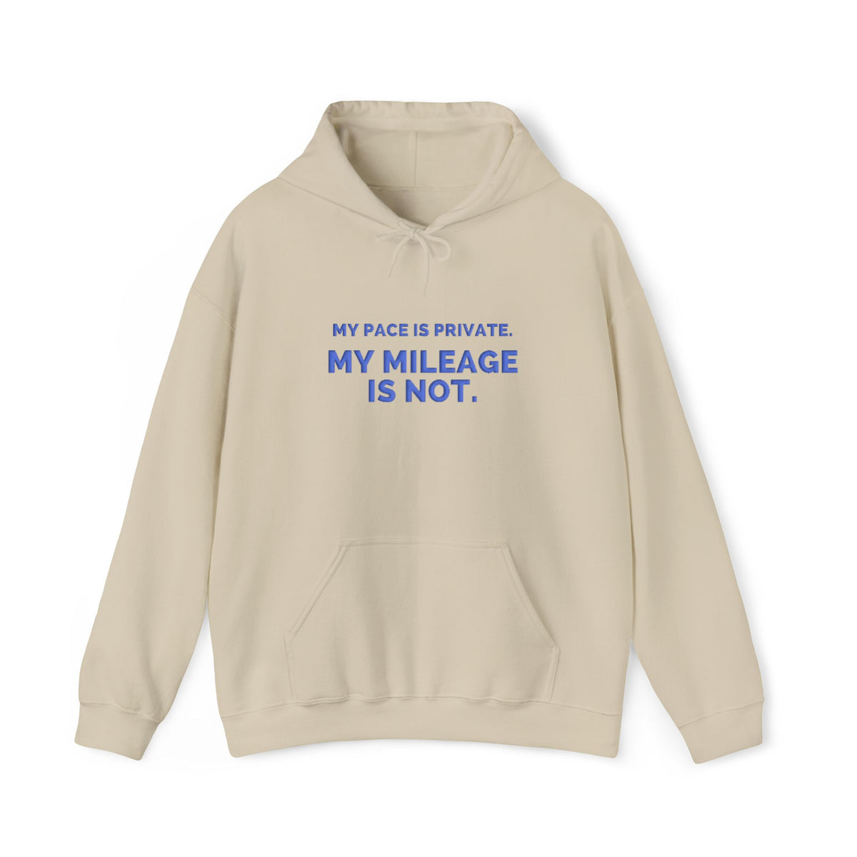 My Pace Is Private My Mileage Is Not puff print running hoodie by Run & Tell