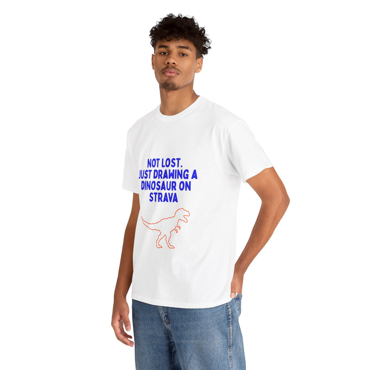 Not Lost. Just Drawing a Dinosaur on Strava funny running shirt by Run & Tell