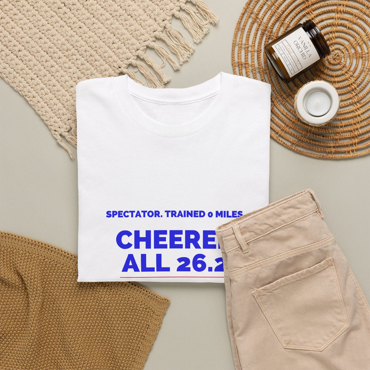 Spectator Trained 0 Miles Cheered All 26.2 marathon spectator T-shirt by Run & Tell