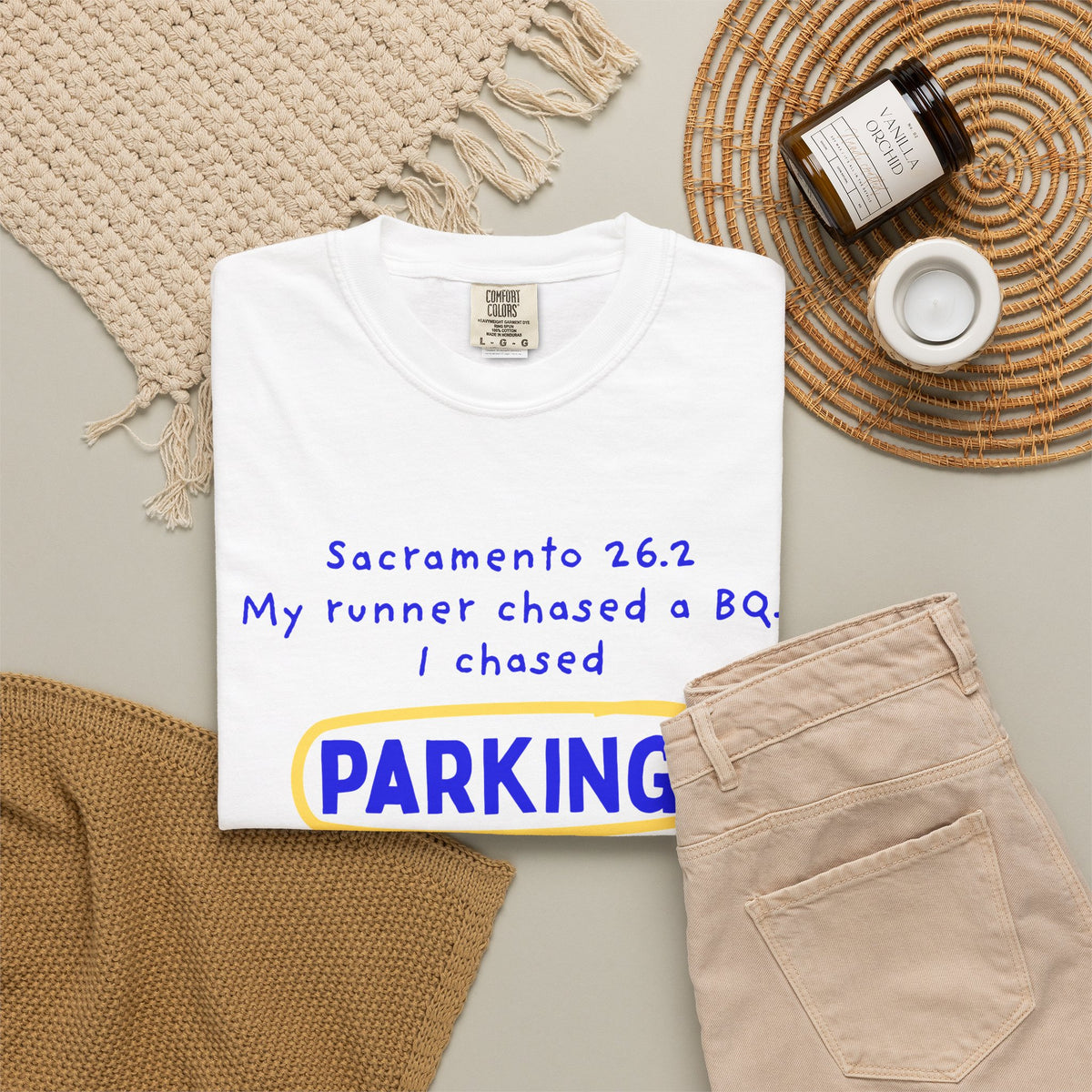 My Runner Chased a BQ, I Chased Parking | Sacramento 26.2 Partner T-Shirt