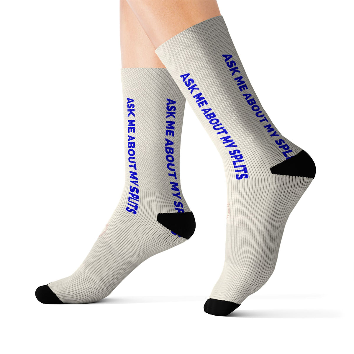 Ask Me About My Splits funny running socks by Run & Tell