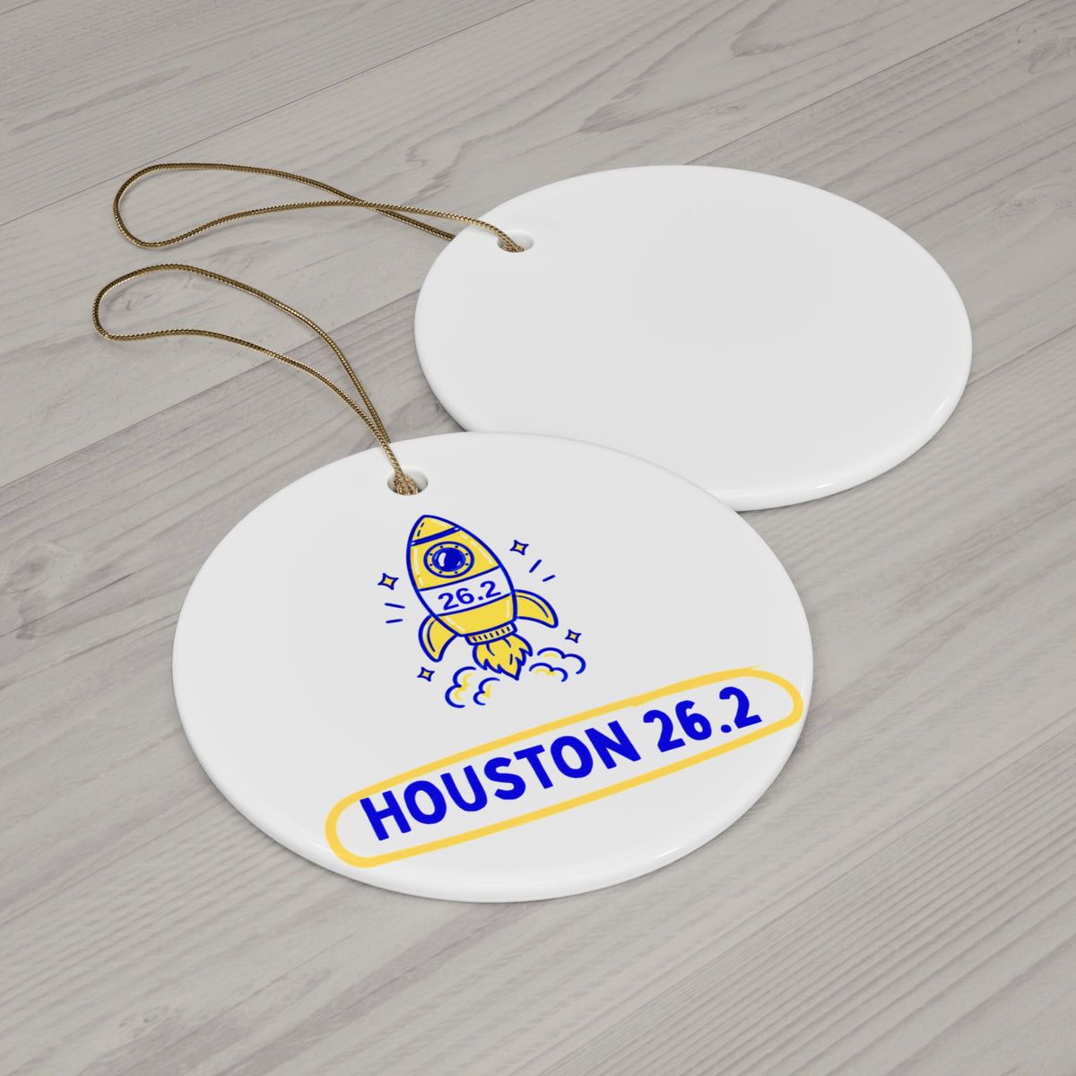 Houston 26.2 Rocket | Marathon Christmas Ornament
